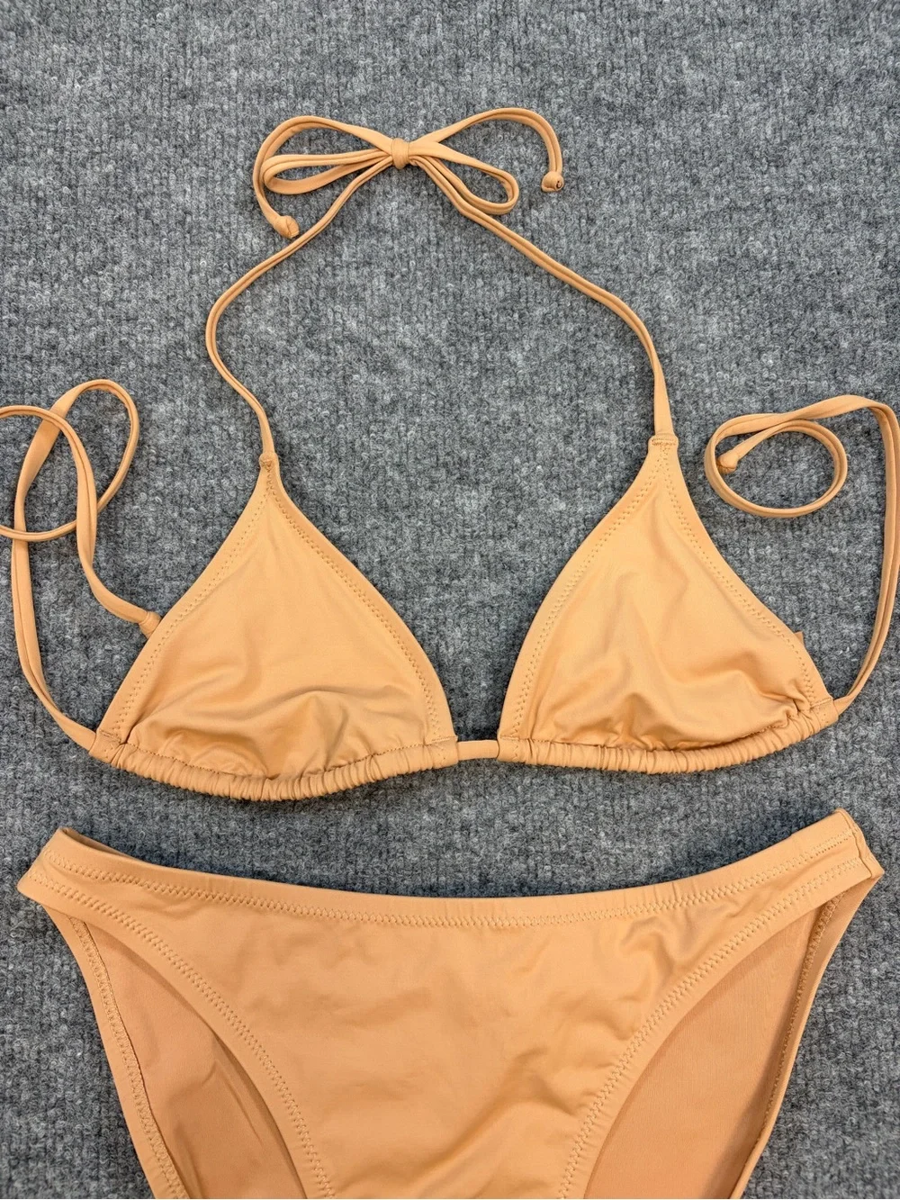 SKIMS Swim Triangle Bikini Set Nude Beige Small Minimal Beachcore Resortwear